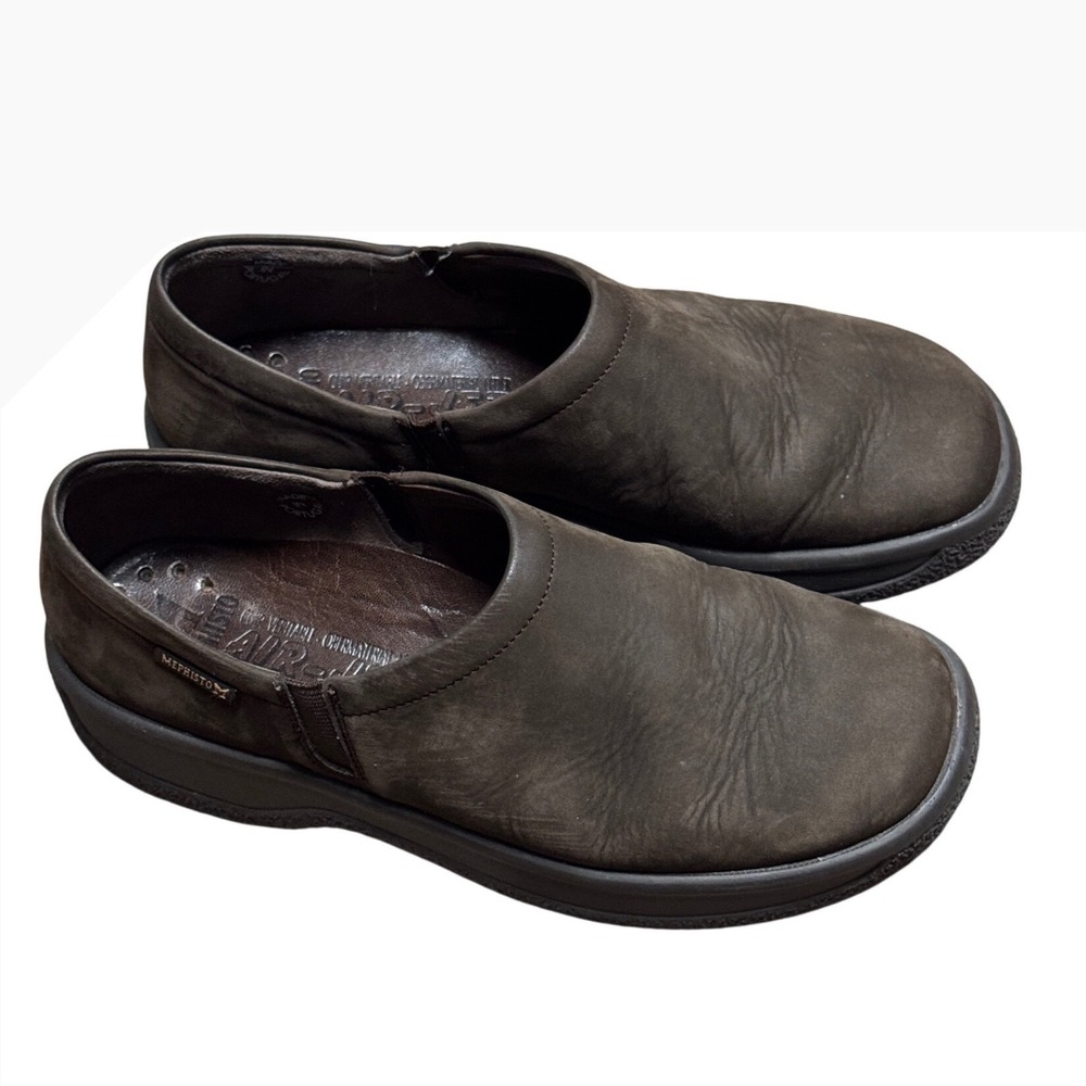 Mephisto Air-Jet Brown Nubuck Leather Slip On Walking Shoes Womens 7US